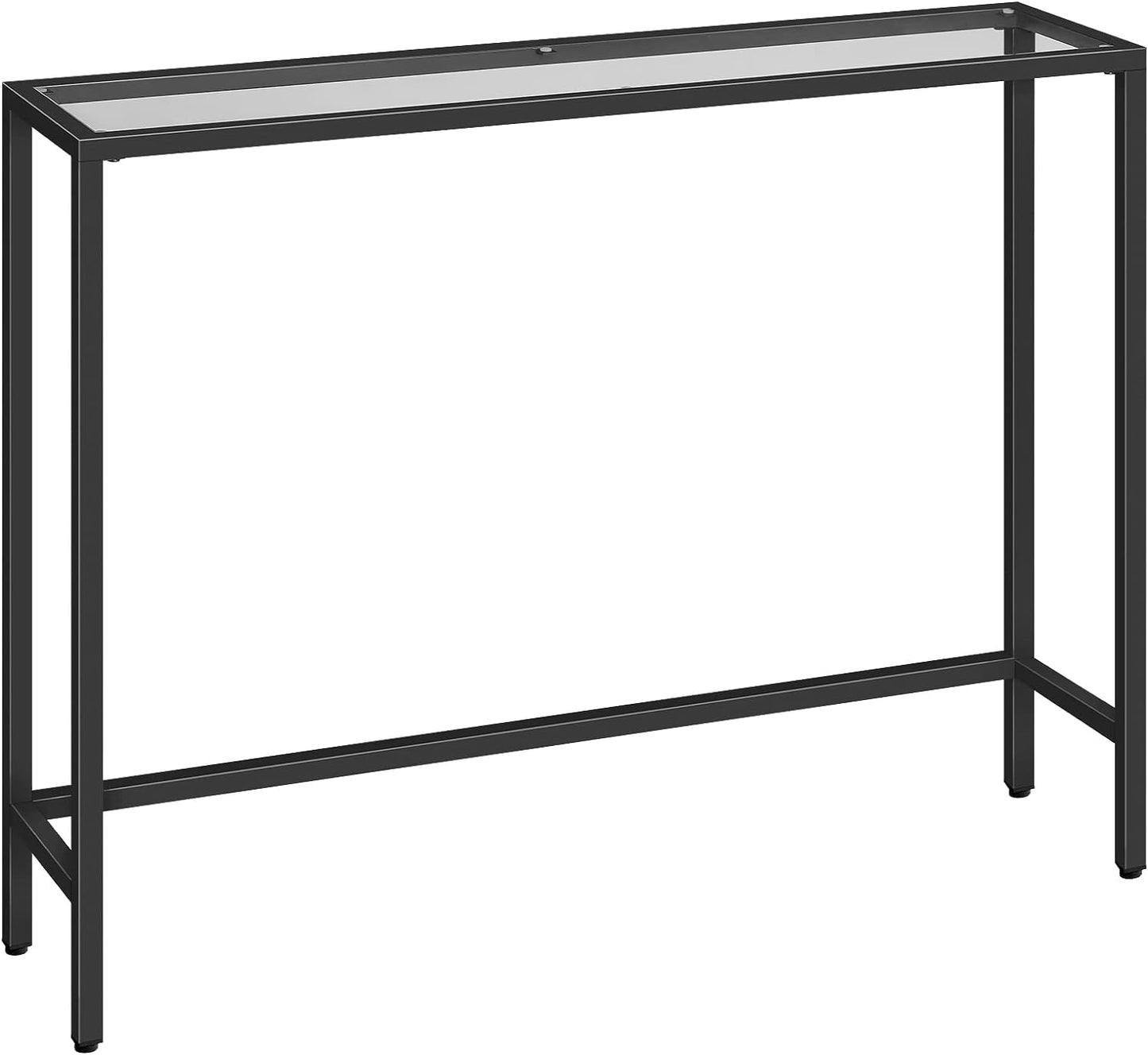 Black Metal Console Table - Modern Hallway Entryway Narrow Side Table