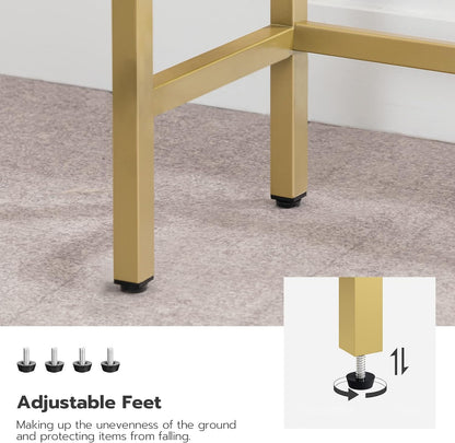 Gold Metal Console Table - Modern Hallway Entryway Narrow Side Table