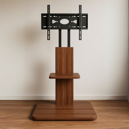 2 Tier Adjustable TV Floor Stand with 2 Shelves - Universal TV Mount 32-65 Inch