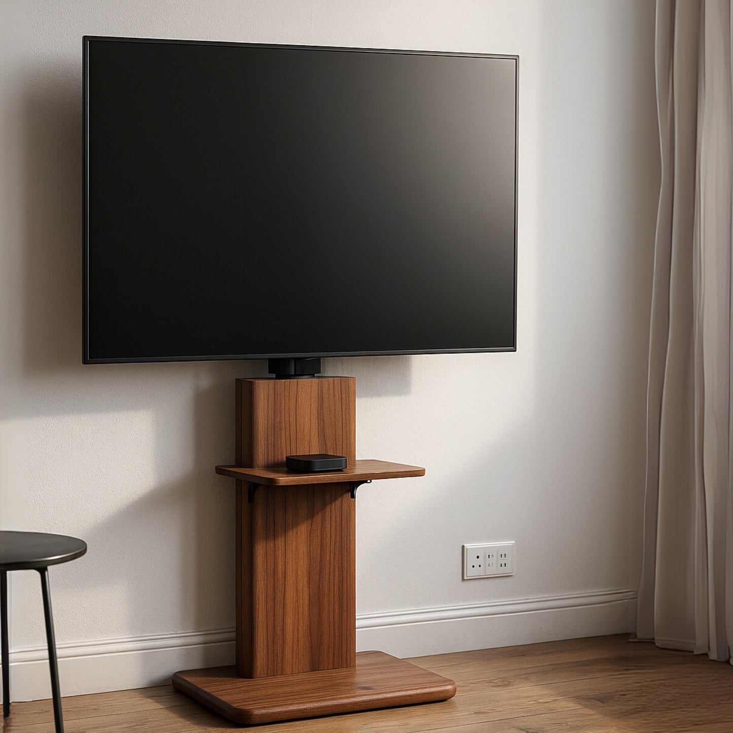 2 Tier Adjustable TV Floor Stand with 2 Shelves - Universal TV Mount 32-65 Inch