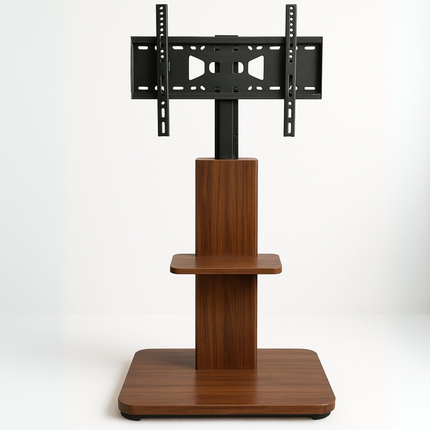 2 Tier Adjustable TV Floor Stand with 2 Shelves - Universal TV Mount 32-65 Inch