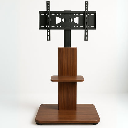 2 Tier Adjustable TV Floor Stand with 2 Shelves - Universal TV Mount 32-65 Inch