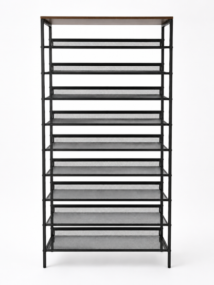 10 Tier Tall Shoe Rack - Free Standing Shoe Storage Organiser for 30 Pairs