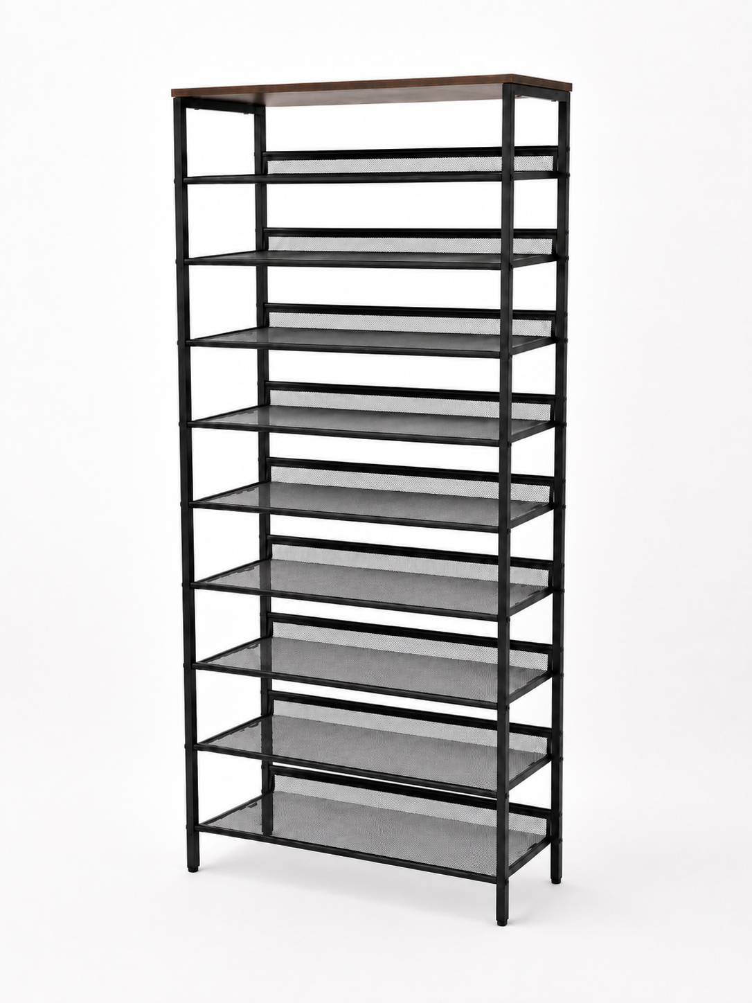 10 Tier Tall Shoe Rack - Free Standing Shoe Storage Organiser for 30 Pairs