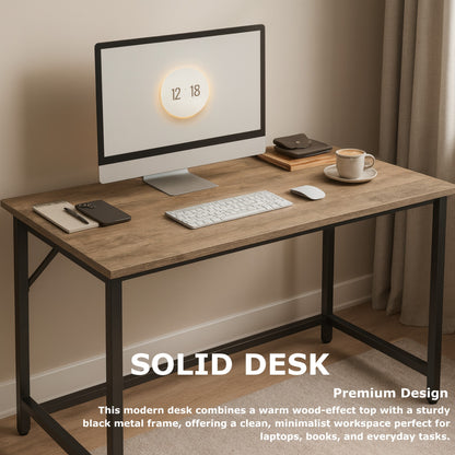 Industrial Large 120CM Computer Desk - Home Office Workstation Study Table Greige