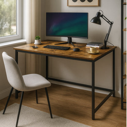 Industrial Large 120CM Computer Desk - Home Office Workstation Study Table Rustic