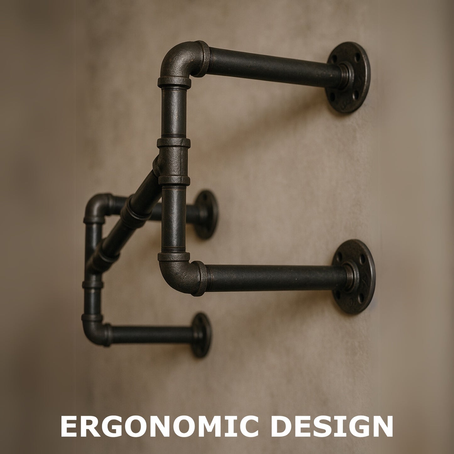 Industrial Heavy Duty Wall-Mounted Hanging Rail - Pipe Floating Clothes Rack Storage
