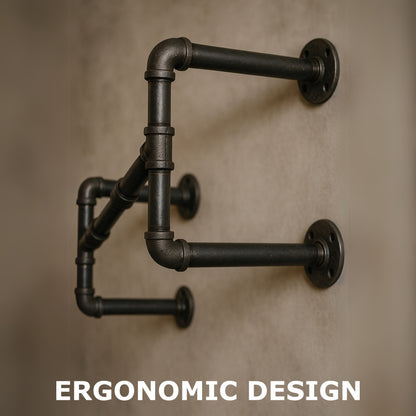 Industrial Heavy Duty Wall-Mounted Hanging Rail - Pipe Floating Clothes Rack Storage