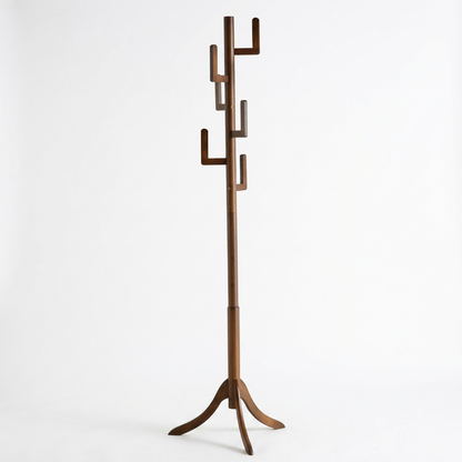 Wooden Coat Stand with 6 Hooks - Freestanding Hat & Coat Hanger Tree Rack