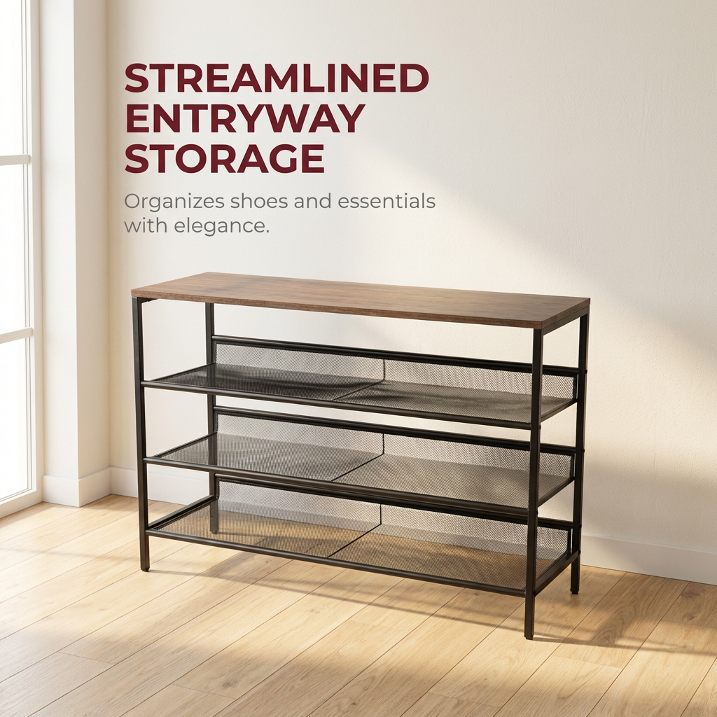 4 Tier Tall Shoe Rack - Free Standing Shoe Storage Organiser