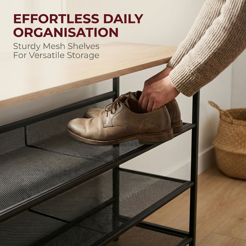 4 Tier Tall Shoe Rack - Free Standing Shoe Storage Organiser