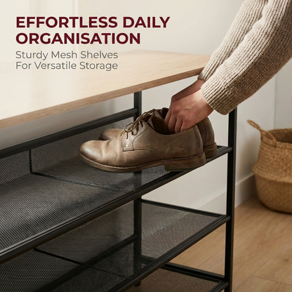 4 Tier Tall Shoe Rack - Free Standing Shoe Storage Organiser
