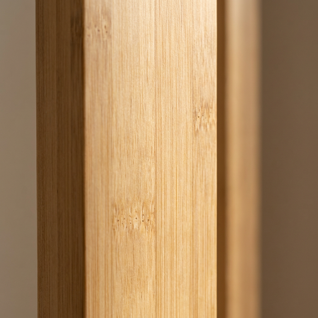 Narrow Bamboo Clothes Rail with 2 Shelves - Compact Garment Rack for Small Spaces