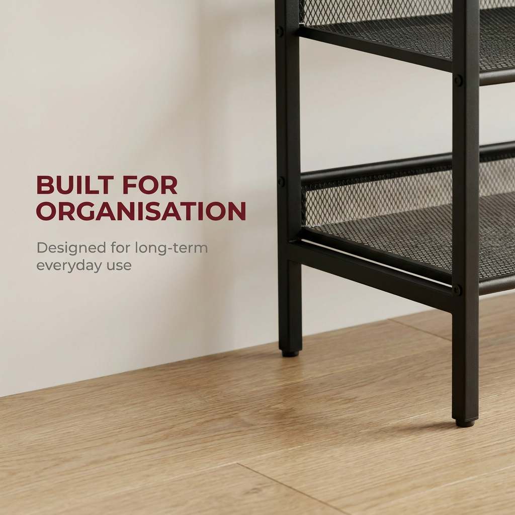 10 Tier Tall Shoe Rack - Free Standing Shoe Storage Organiser for 30 Pairs