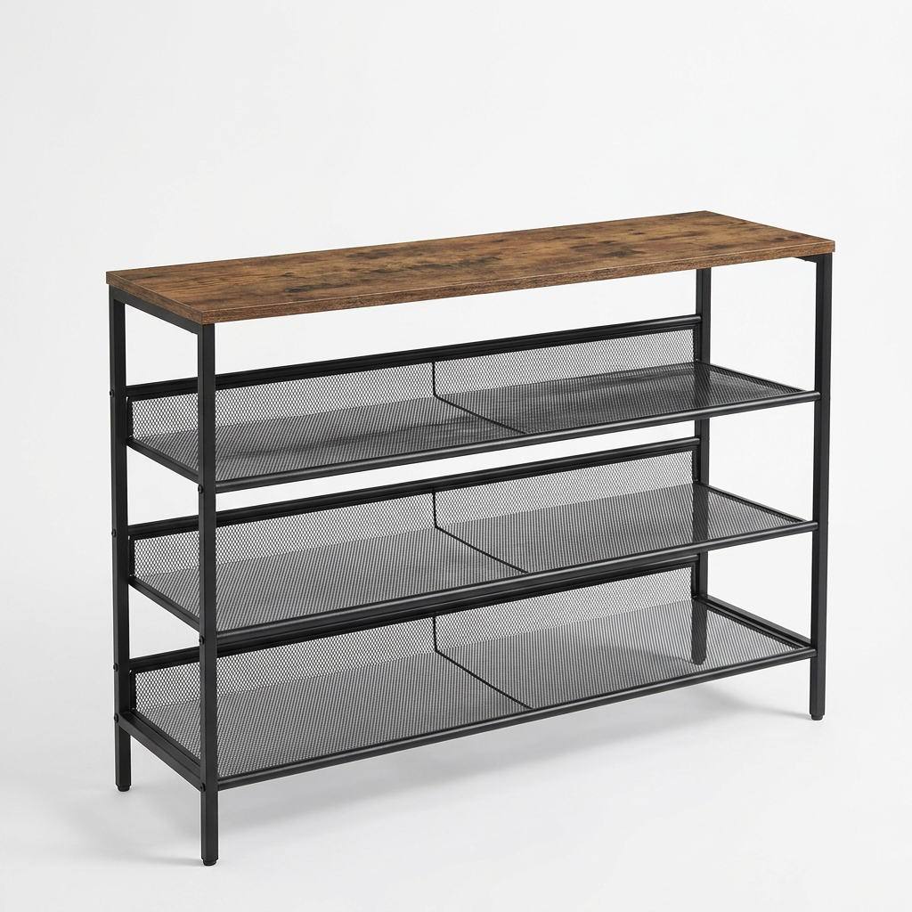 4 Tier Tall Shoe Rack - Free Standing Shoe Storage Organiser