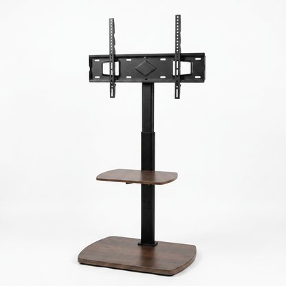2 Tier Adjustable TV Media Floor Stand with 2 Shelves - Universal TV Mount 32-65 Inch