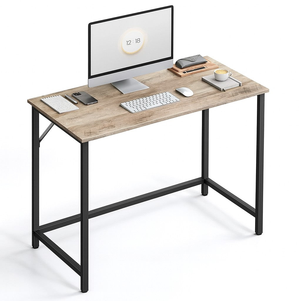 Industrial Large 120CM Computer Desk - Home Office Workstation Study Table Greige