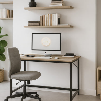 Industrial Large 120CM Computer Desk - Home Office Workstation Study Table Greige